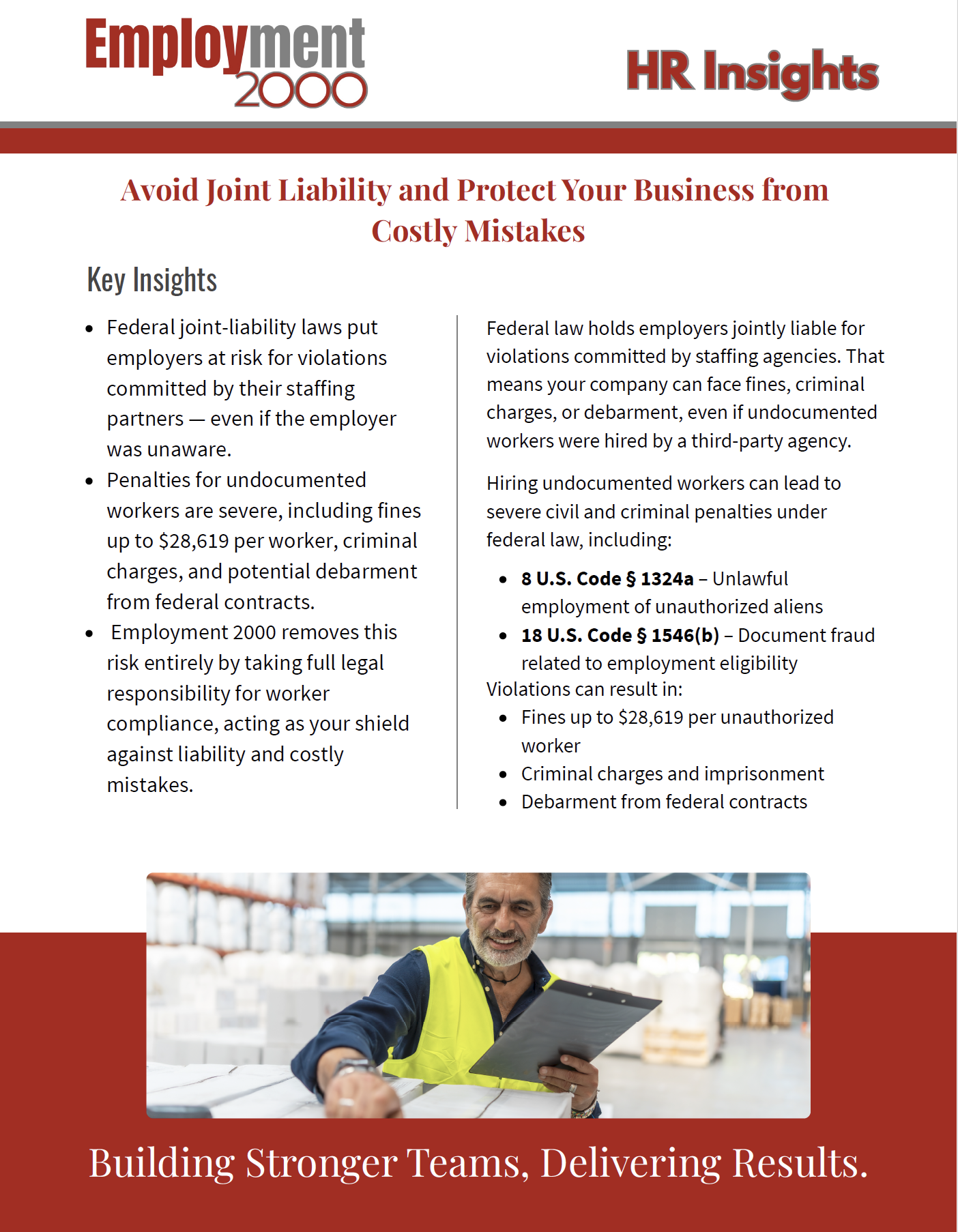 Avoid Joint LiabilityHR Insights Employment 2000