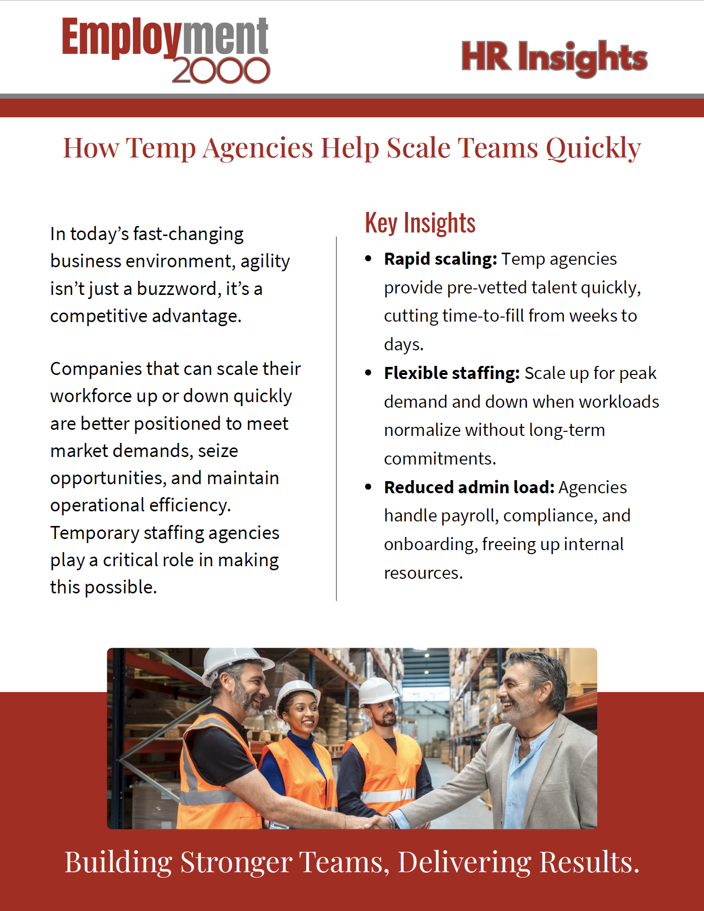 Temp Agencies Scale Quickly HR Insights Employment 2000