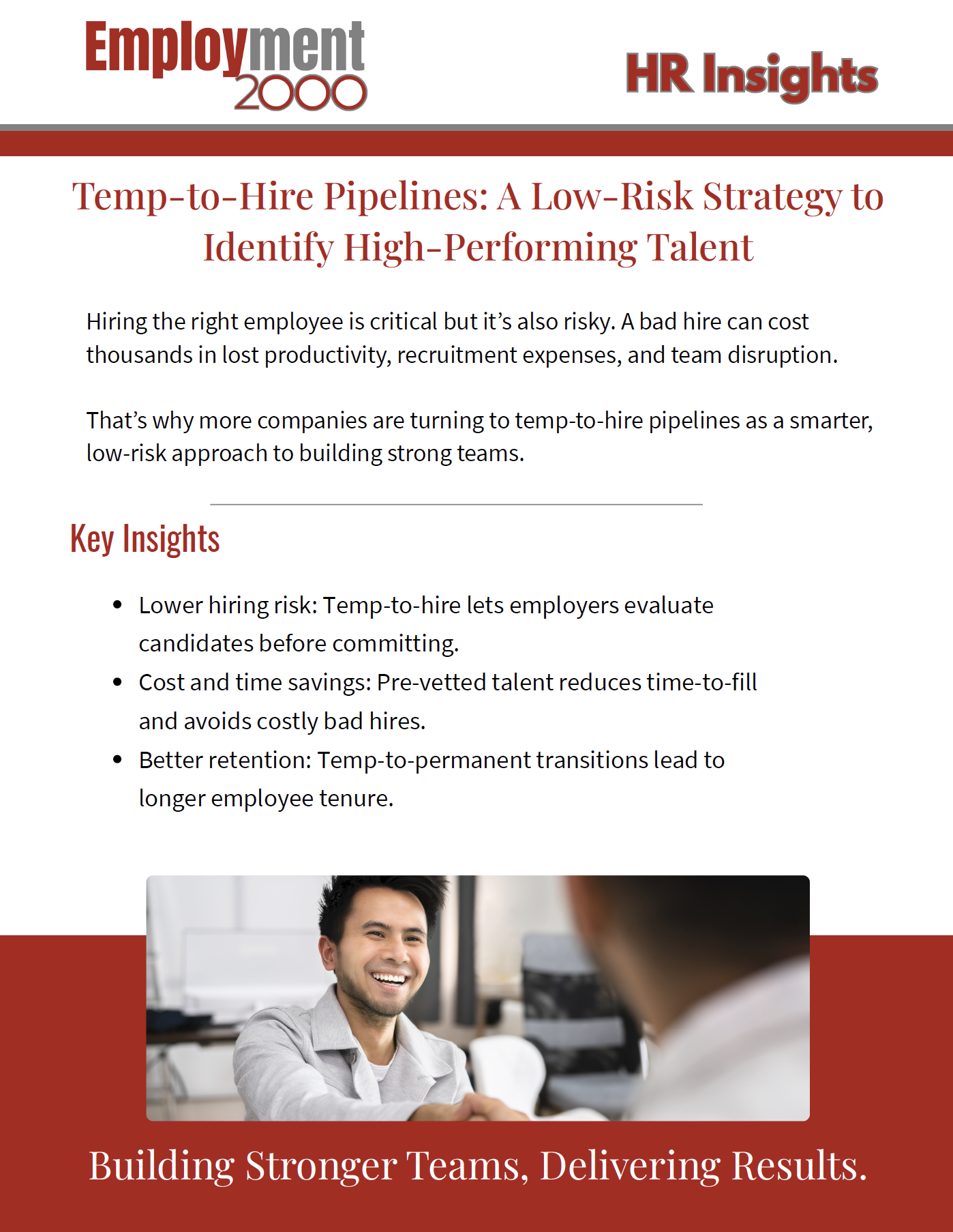 Temp to Hire HR Insights Employment 2000